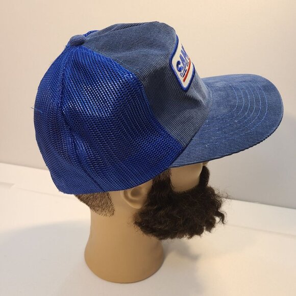 Vintage 90s Trucker Hat Sancton Patch Corduroy/Mesh Adjustable Hat - Picture 5 of 8